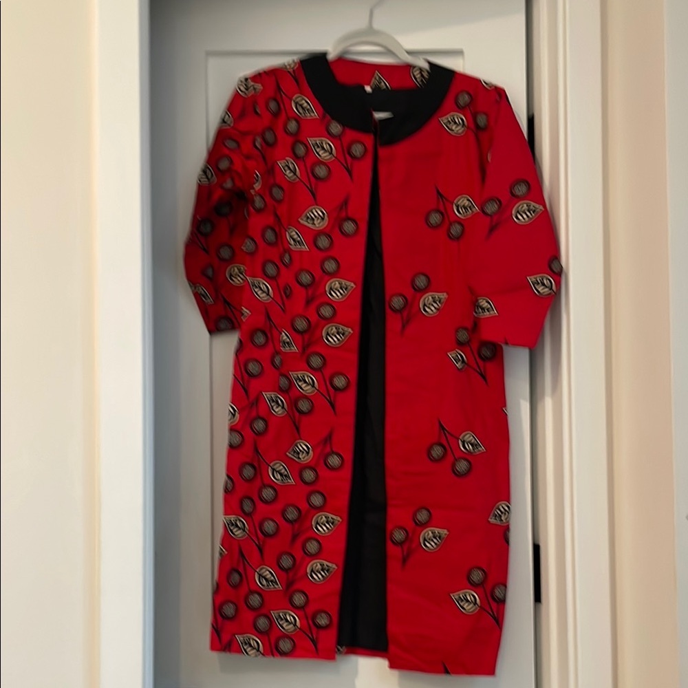 Standout Light Coat in Bold Red, Black and White